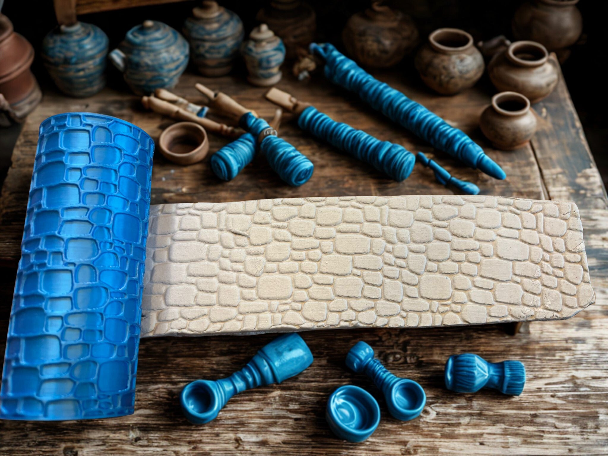 Dry stone wall roller impression tool