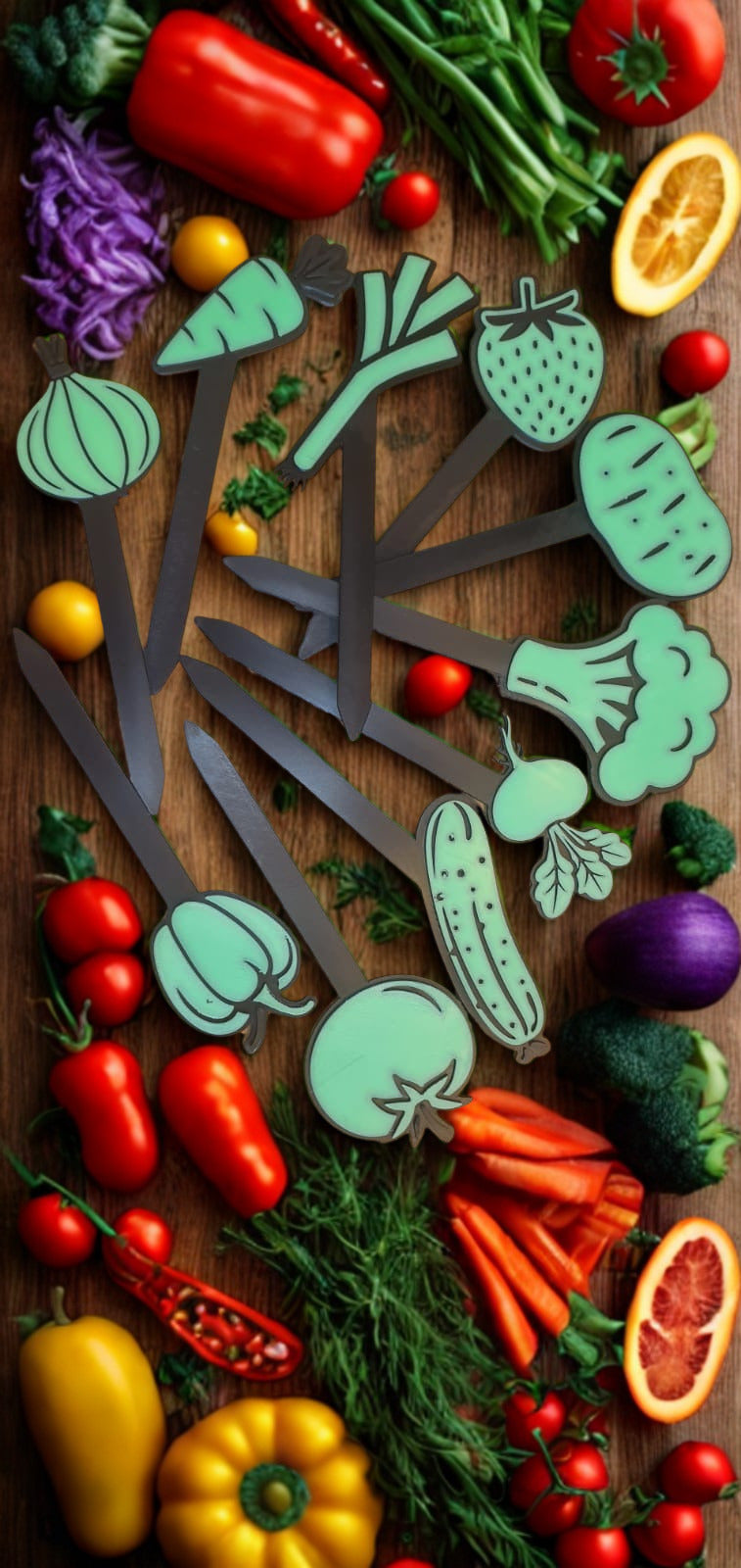 Vegetable Bed Marker Signs – Set of 10
